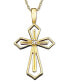 ფოტო #2 პროდუქტის 14k White or Yellow Gold Pendant, Diamond Accent Cross