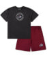 ფოტო #1 პროდუქტის Men's Burgundy and Heathered Charcoal Colorado Avalanche Big and Tall T-shirt and Shorts Sleep Set