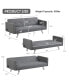 Фото #3 товара Convertible Futon Sofa Bed Folding Recliner USB Ports&Power Strip