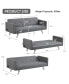 Convertible Futon Sofa Bed Folding Recliner USB Ports&Power Strip