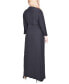 ფოტო #2 პროდუქტის Plus Size Faux-Wrap Maxi Dress