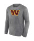 Men's Heather Charcoal Distressed Washington Commanders Washed Primary Long Sleeve T-shirt