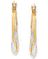 ფოტო #3 პროდუქტის Two-Tone Swirl Hoop Earrings in 14k Gold & White Rhodium-Plate