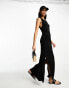 Фото #1 товара ASOS DESIGN crew neck sleeveless maxi dress with sarong tie skirt in black