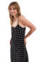 Фото #4 товара ASOS DEISGN chiffon scoop neck maxi dress in polka dot