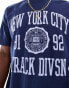 Cotton On loose fit college t-shirt with NY track graphic indigo