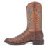 Фото #3 товара Dingo Trail Boss Embroidered Gator Print Round Toe Cowboy Mens Brown Casual Boo