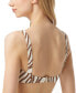 Фото #2 товара Michael Michael Kors 299641 Women's Printed Logo Ring Bikini Top Swimwear L