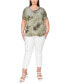 ფოტო #4 პროდუქტის Plus Size Tie Dye Short Sleeve Top