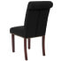 Hercules Series Black Fabric Parsons Chair With Rolled Back, Accent Nail Trim And Walnut Finish