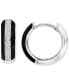 ფოტო #1 პროდუქტის Cubic Zirconia & Enamel Polished Small Hoop Earrings, 0.55"