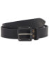 Фото #3 товара Men's Double Rivet Leather Belt with Tonal Buckle