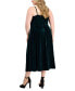 Фото #2 товара Plus Size Velvet Empire-Waist Sleeveless Midi Dress