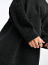 Фото #5 товара eekday Annie wool blend roll neck mini jumper dress in off-black melange exclusive to ASOS