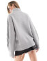 NA-KD knitted jumper with arm detail in grey 2XS - фото #8