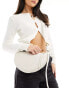 AllSaints leather half moon crossbody bag in ivory