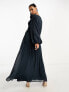 Фото #5 товара ASOS DESIGN cutout embroidery pleated maxi dress in slate blue