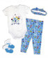 Фото #1 товара Baby Girls Bee Yourself Bodysuit, Leggings, Socks and Headband, 4 Piece Set