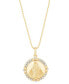 Фото #1 товара Macy's diamond Mary Pendant Necklace (1/10 ct. t.w.) in 14k Gold-Plated Sterling Silver, 16" + 4" extender