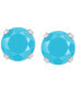 Pink Topaz Solitaire Four Prong Stud Earrings (1-1/5 ct. t.w.) in 14k Gold (Also in Turquoise)