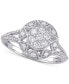 ფოტო #1 პროდუქტის Diamond Vintage-Inspired Cluster Engagement Ring (1/2 ct. t.w.) in 14k White Gold