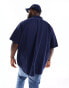 Polo Ralph Lauren Big & Tall icon logo short sleeve seersucker shirt classic oversized fit in navy