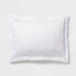 3pc King Luxe Embroidered Border Duvet Cover and Sham Set White/Light Gray -
