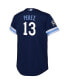 ფოტო #4 პროდუქტის Toddler Boys and Girls Salvador Perez Navy Kansas City Royals City Connect Replica Player Jersey