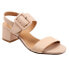 Trotters Laila T2222-130 Womens Beige Wide Leather Strap Heels Shoes 10