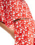 ASOS DESIGN flippy short in red floral print