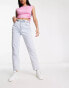 Pull&Bear high waisted mom jeans in light blue Синий, 42 - фото #1