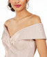 ფოტო #4 პროდუქტის Women's Off-The-Shoulder Shimmer Wrap Style Gown