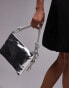 Topshop – Gatsby – Handtasche in Silber mit verziertem Henkel