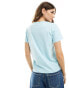 Wrangler front logo t-shirt in light blue Синий, XS - фото #4