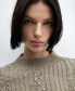 ფოტო #4 პროდუქტის Women's Rhinestone Detail Ribbed Sweater