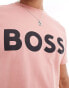 BOSS Orange Thinking logo t-shirt in open pink