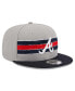 ფოტო #2 პროდუქტის Men's Gray, Navy Atlanta Braves Band 9FIFTY Snapback Hat