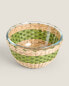 Glass rattan salad bowl