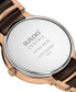 ფოტო #3 პროდუქტის Unisex Swiss Centrix Brown Ceramic & Rose Gold PVD Bracelet Watch 40mm