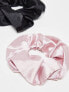 Pieces 2 pack scrunchies in black and pink