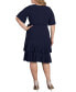 ფოტო #3 პროდუქტის Plus Size Miranda Ruffle Wrap Dress