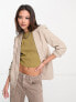 Фото #1 товара Pieces blazer with ruched sleeves in stone