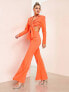 Фото #4 товара ASOS LUXE kick flare suit trouser in orange