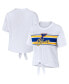 Women's White St. Louis Blues Front Knot T-shirt