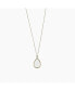 Фото #2 товара Dainty Stained Glass Tear Drop Necklace Antique Gold