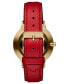 ფოტო #4 პროდუქტის Women's Boulevard Red Leather Strap Watch 38mm