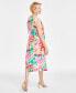 Фото #2 товара Women's 100% Linen Floral-Print Woven Sleeveless Dress, Created for Macy's