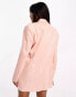 Kaiia oversized sequin blazer dress in baby pink