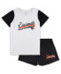 ფოტო #1 პროდუქტის Women's White, Black Cincinnati Bengals Plus Size Downfield T-shirt and Shorts Sleep Set