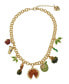 Faux Stone Autumn Charm Bib Necklace